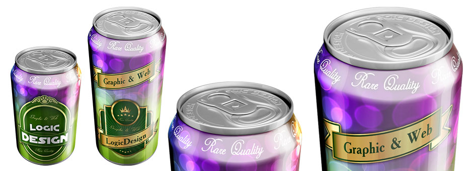 beverage cans mock up details