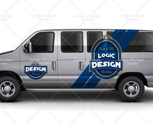 minibus car mock up lateral view