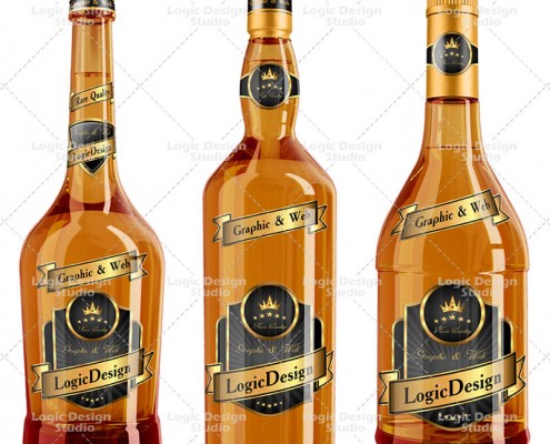 Whisky and Cognac Bottle Mock Up