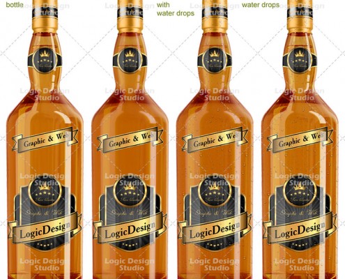 Whisky and Cognac Bottle Mock Up