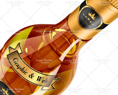 Whisky and Cognac Bottle Mock Up