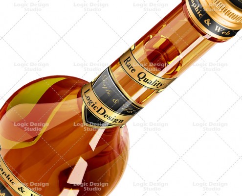 Whisky and Cognac Bottle Mock Up