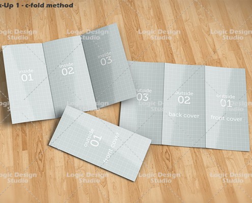 tri-fold c-fold brochure mock-up