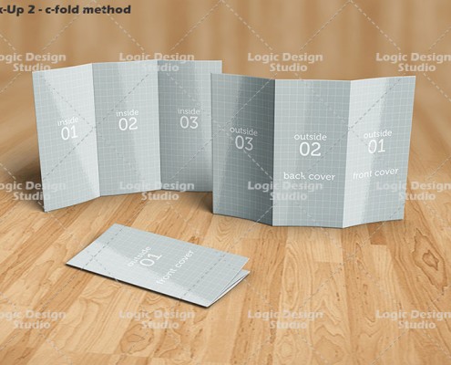 tri-fold c-fold brochure mock-up