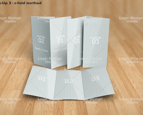 tri-fold c-fold brochure mock-up