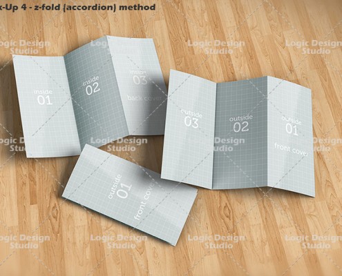 tri-fold z-fold brochure mock-up