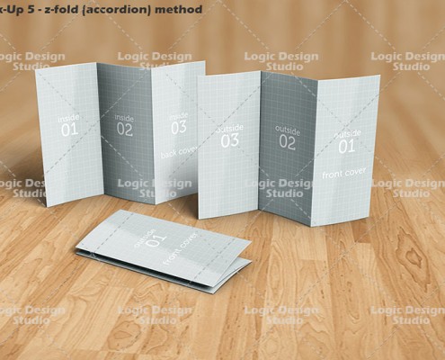 tri-fold z-fold brochure mock-up