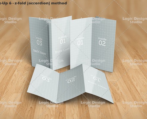 tri-fold z-fold brochure mock-up
