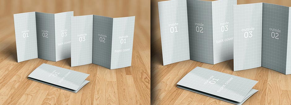 tri-fold brochure mock-up details