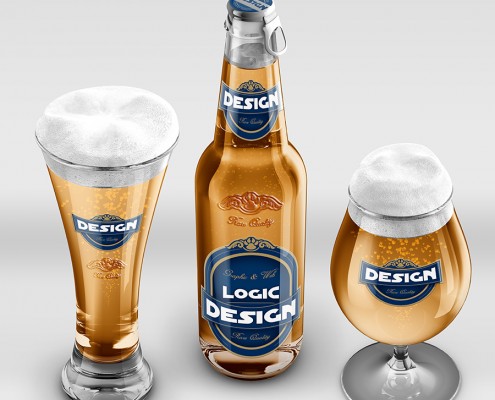 Beer and Glasses Mock-Up Pack top