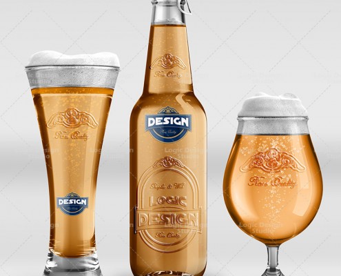 Beer and glasses embossed_elements