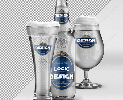 Beer and glasses full transparency