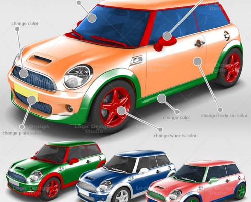 Mini Car Mock-Up colors