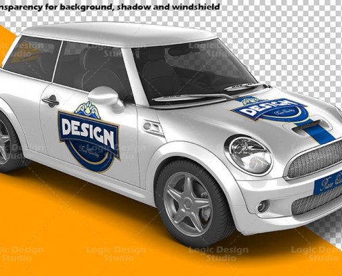 Mini Car Mock-Up transparency