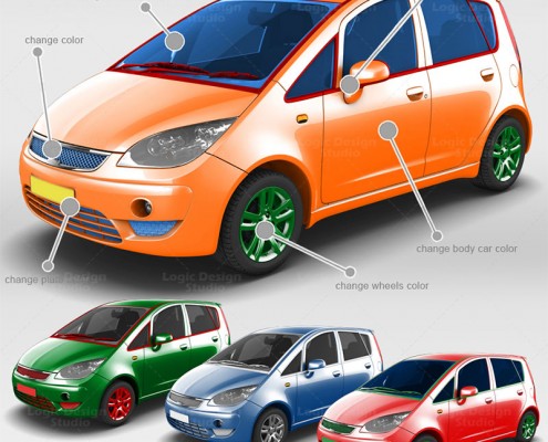 Subcompact Car Mock-Up color