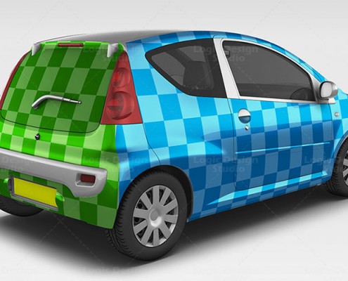 City Car Mock-Up back design