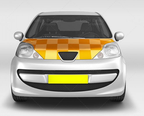 City Car Mock-Up full front design