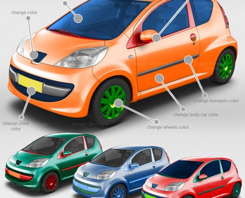 City Car Mock-Up color