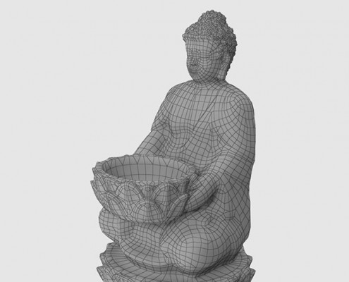 Buddha Statue wireframe details