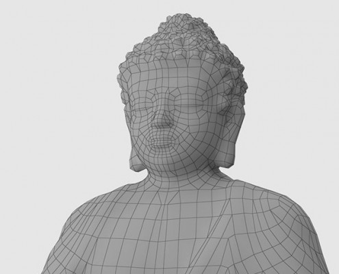 Buddha Statue wireframe details