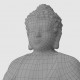Buddha Statue wireframe details