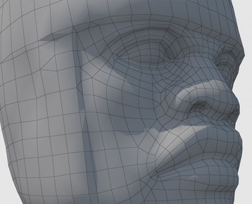 Olmec Statue wireframe details