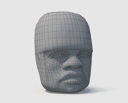 Olmec Statue wireframe details