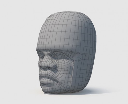 Olmec Statue wireframe details