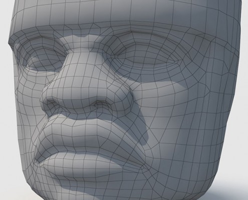 Olmec Statue wireframe details