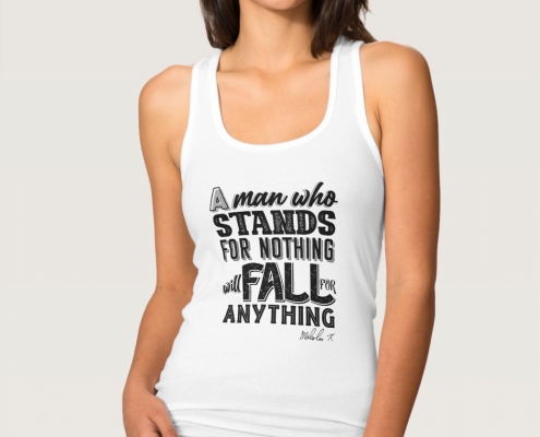 Malcom X Quote Stand and Fall - tank top