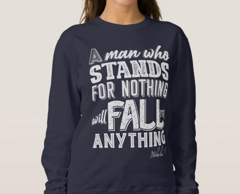 Malcom X Quote Stand and Fall - sweatshirt