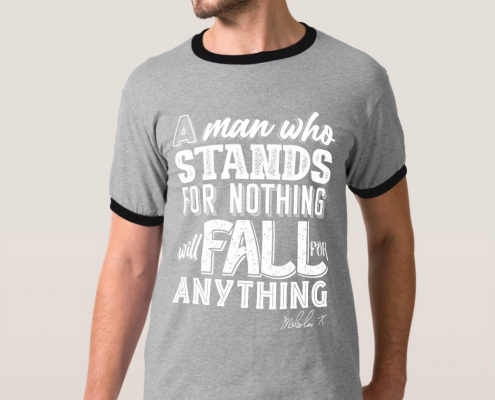 Malcom X Quote Stand and Fall - t-shirt
