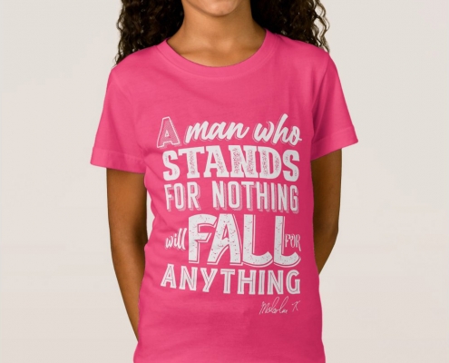 Malcom X Quote Stand and Fall - kids shirt