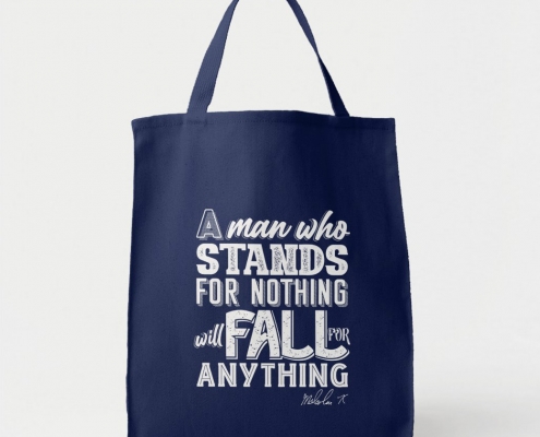 Malcom X Quote Stand and Fall - tote bag