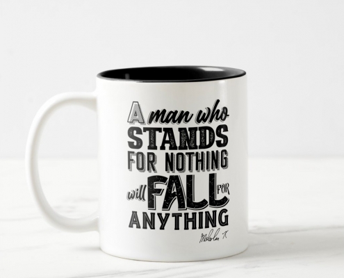 Malcom X Quote Stand and Fall - mug