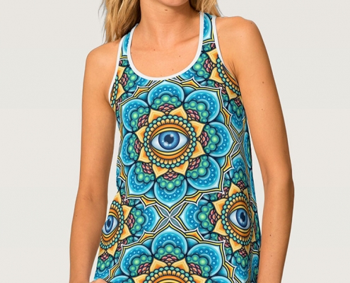 Colored Mandala With An Eye Symbol - tank top