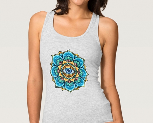 Colored Mandala With An Eye Symbol - tank top