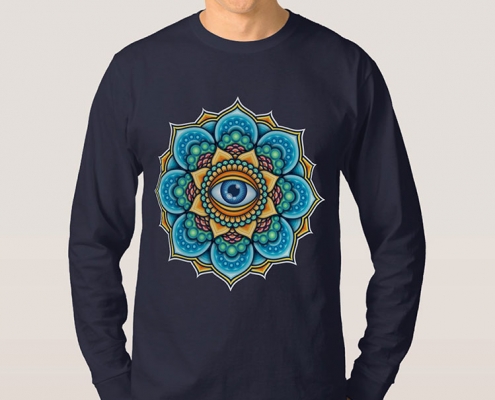 Colored Mandala With An Eye Symbol - shirt