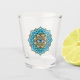 Colored Mandala With An Eye Symbol - shot glass