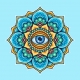Colored Mandala With An Eye Symbol