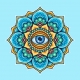Colored Mandala With An Eye Symbol