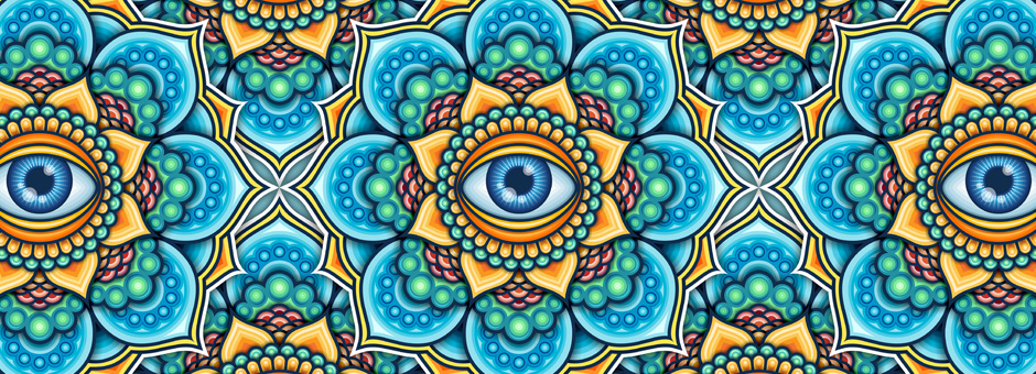 Colored Mandala With An Eye Symbol pattern