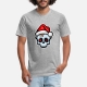Funny Christmas Skull, Cartoon Style - t-shirt men