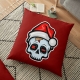 Funny Christmas Skull, Cartoon Skull - pillow