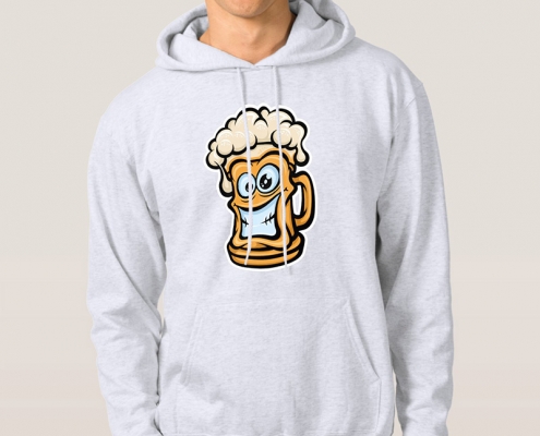 Happy Beer Mug, Cartoon Style - hoodie