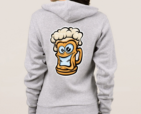 Happy Beer Mug, Cartoon Style - hoodie