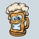 Happy Beer Mug, Cartoon Style