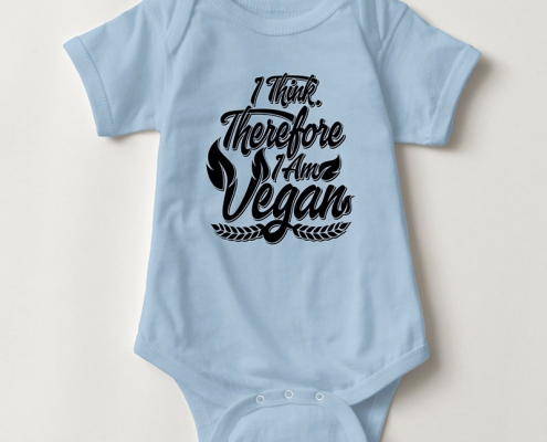 I Think, Therefore I Am Vegan - baby bodysuit